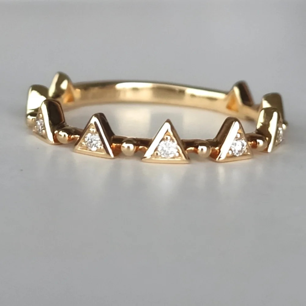 Bony Levy 18K Diamond Diamond Accent Triangular Station Crown Ring